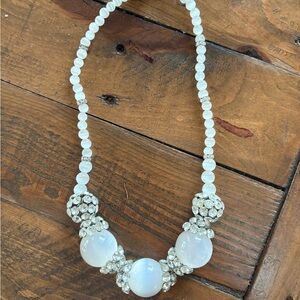 Elegant White Beaded Necklace